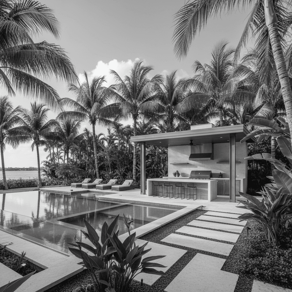 Luxury backyard pool